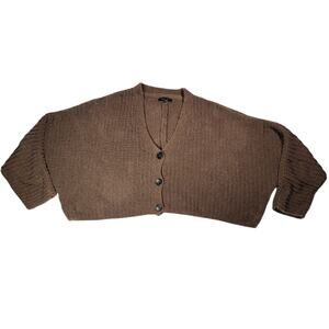 Love Tree Brown Textured Cardigan Coquette Knit Cottagecore Soft Girl Boho Small